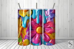 3D Dripping Paint Flowers Digital Papers Product Image 2