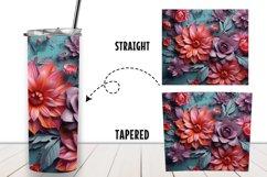 3D Summer Flower 20 oz Tumble Sublimation Wrap Product Image 2