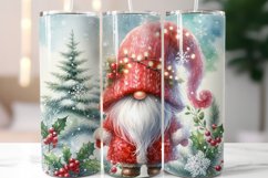 Christmas Gnome Tumbler wrap design 20oz Skinny tumbler Product Image 1