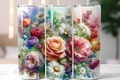 Flowers 20 oz Skinny Tumbler Wrap Sublimation Product Image 1