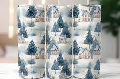 Christmas 20 oz Skinny Tumbler Wrap Design, Winter Design Product Image 1
