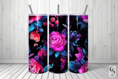 Neon Shabby Chic Floral Pattern Digital Papers Product Image 5