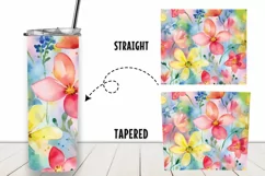 Watercolor Summer Flowers 20 oz Tumbler Wrap Sublimation Product Image 2
