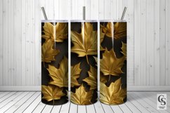 3D Gold Maple Leaves Seamless Patterns Product Image 2