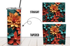 3D Summer Flower 20 oz Tumble Sublimation Wrap Product Image 2