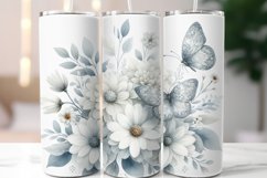 Butterfly Flowers Tumbler wrap design 20oz Skinny tumbler Product Image 1