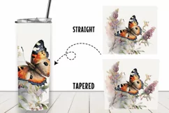 Vintage Floral Butterfly 20 oz Tumbler Wrap Sublimation Product Image 2