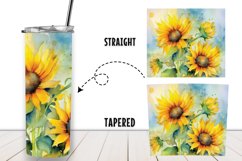 Sunflower watercolor flower 20oz Tumbler Wrap Product Image 2