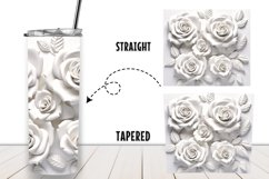 White Flowers 3D 20 oz Skinny Tumbler full wrap Product Image 2