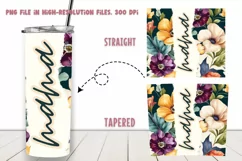Flowers Mama Watercolor 20Oz Tumbler Sublimation Wrap Product Image 2
