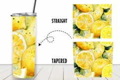 Lemon summer watercolor 20 oz Skinny Tumbler Wrap Product Image 2