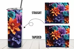 3D Flowers Summer 20 oz Skinny Tumbler full wrap Product Image 2