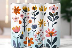 Boho Flower 20 oz Skinny Tumbler Wrap Sublimation Product Image 1