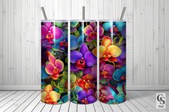 Rainbow Orchid Flowers Pattern Digital Papers Product Image 4