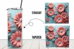 Flower 20 oz Tumbler Wrap Pastel Color Sublimation Product Image 2