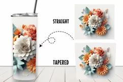 3D Flowers 20 oz Skinny Tumbler full wrap Product Image 2