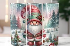 Cute Gnome Christmas 20 oz Skinny Tumbler Wrap Design Product Image 1