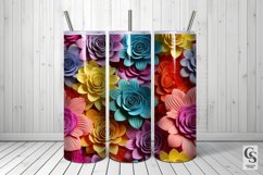 Colorful 3D Flowers Pattern Digital Papers Product Image 2