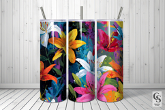 Bold Watercolor Tropical Flowers Digital Paper Product Image 5