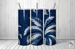 Palm Tree Embroidery on Blue Denim Seamless Patterns Product Image 5
