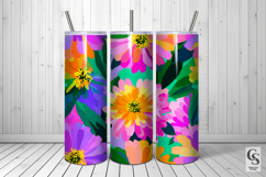 Watercolor Colorful Zinnia Flower Papers Product Image 2