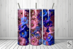 Pink and Blue Delphinium Flower Pattern Product Image 3