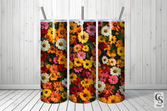 Blooming Zinnia Flowers Digital Papers Product Image 2