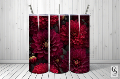 Burgundy Dahlia Flowers Seamless Pattern Product Image 4