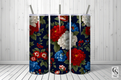 4th of July American Flowers Seamless Patterns Product Image 4