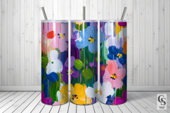 Abstract Colorful Painted Flowers Pattern Product Image 4