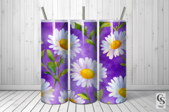 Purple White Watercolor Daisy Flower Patterns Product Image 5