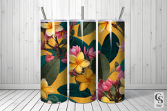 Pink and Yellow Plumeria Flowers Pattern Product Image 5