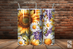 Summer Watercolor Sunflowers &amp; Lavender Floral Patterns Product Image 5