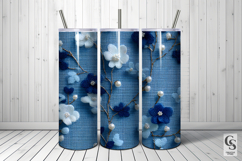 Blue Beaded Floral Embroidery Seamless Patterns Product Image 5