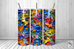 Colorful 3D Painted Flowers Seamless Patterns Product Image 5
