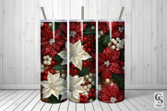 Glittered Sequins Poinsettia Flowers Digital Papers Product Image 5