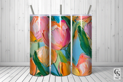 Impasto Painted Tulip Flowers Seamless Pattern Product Image 5