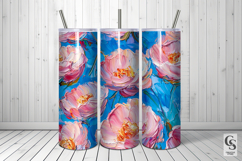 Impasto Paint Pink Peonies Patterns Product Image 4