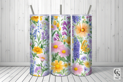 Pastel Watercolor Floral Garden Digital Paper Product Image 5