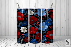 Red Blue American Spring Flowers Seamless Patterns Product Image 4