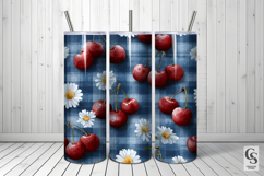 Red Cherries &amp; Daisy Floral Seamless Patterns Product Image 5