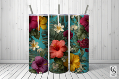 Summer Hawaiian Flowers Seamless Patterns Product Image 5