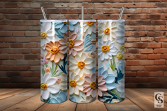 Impasto Daisy Flowers Seamless Patterns Product Image 4