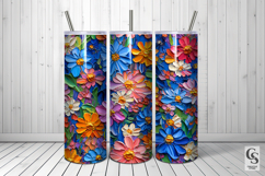 Impasto Painted Cosmos &amp; Daisy Flowers Patterns Product Image 4