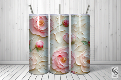 Elegant 3D Embossed Flowers Digital Paper Product Image 5