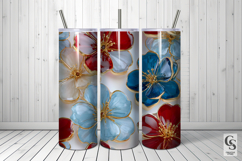 3D American Glass Flowers Seamless Patterns Product Image 5