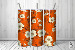 Orange and White Flowers Seamless Pattern Product Image 5