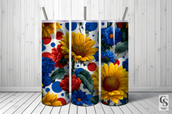 Bold Dotted Sunflowers Seamless Patterns Product Image 5