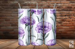 Purple Watercolor Carnation Seamless Pattern Product Image 5