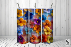 Colorful Fuzzy Felted Flowers Digital Paper Product Image 5